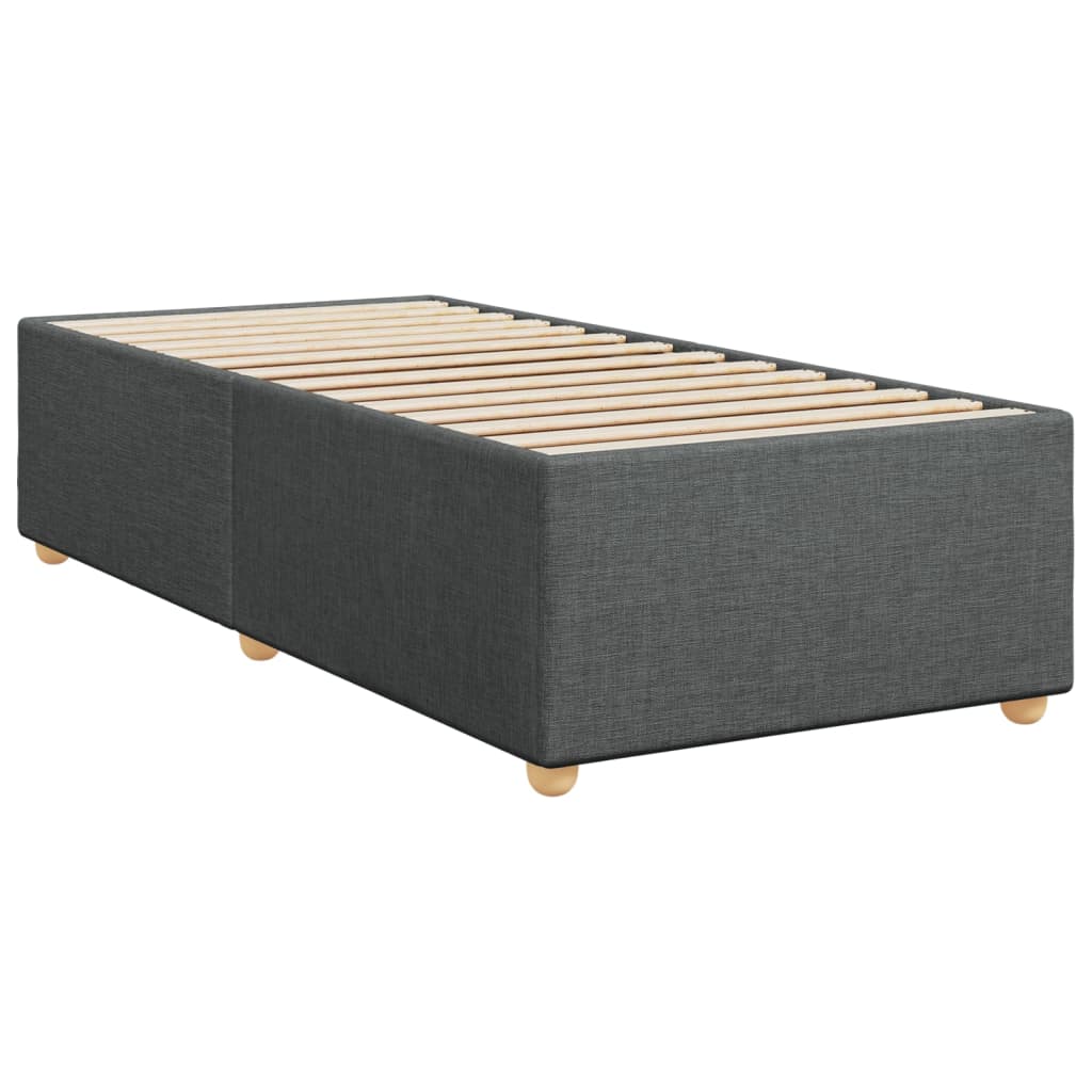 Cadre de lit Gris foncé 90x190 cm Tissu Lits & cadres de lit vidaXL   