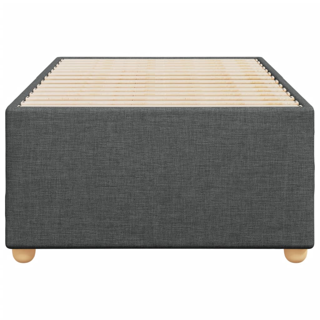 Cadre de lit Gris foncé 90x190 cm Tissu Lits & cadres de lit vidaXL   