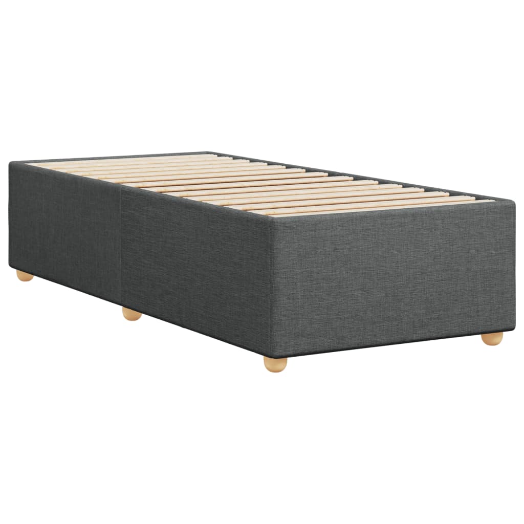 Cadre de lit Gris foncé 90x190 cm Tissu Lits & cadres de lit vidaXL   