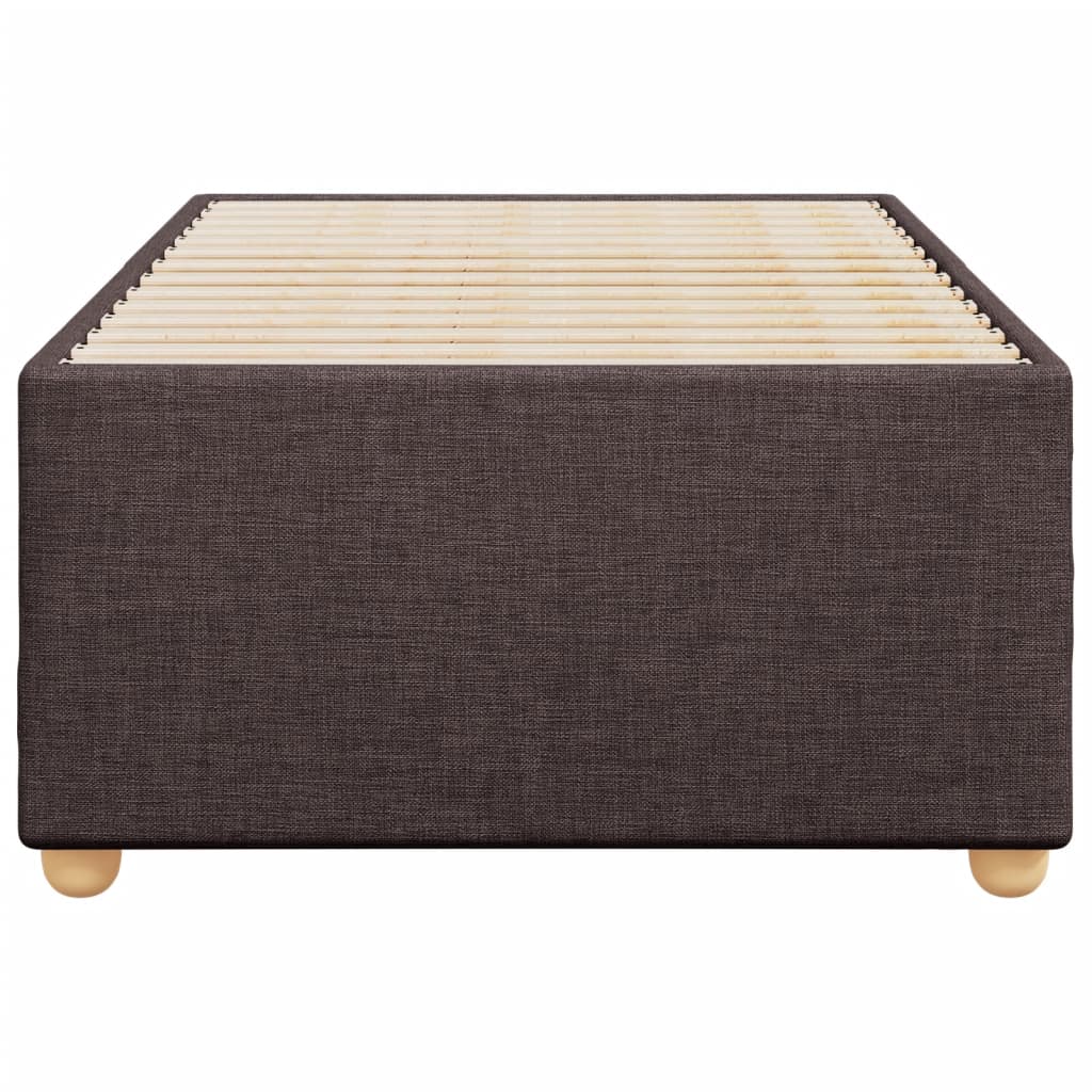 Cadre de lit Marron foncé 90x190 cm Tissu Lits & cadres de lit vidaXL   