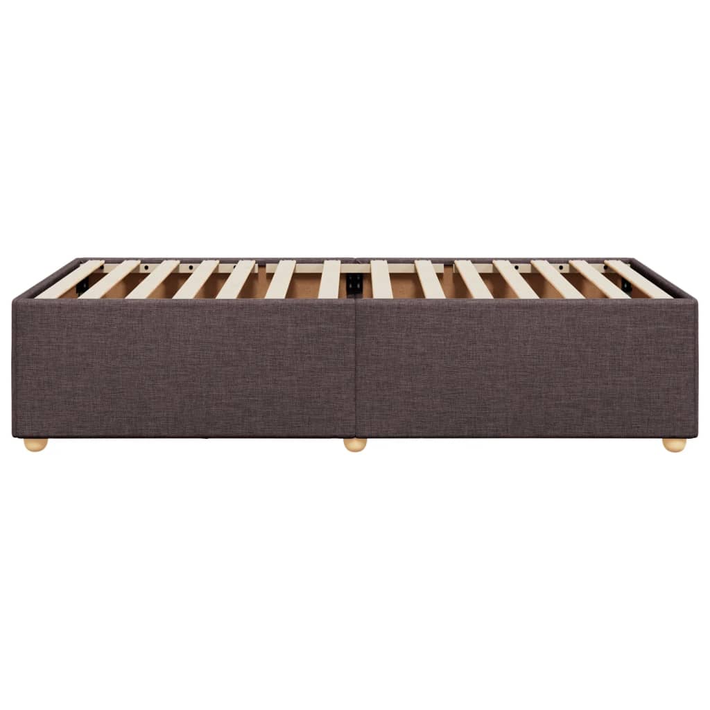 Cadre de lit Marron foncé 90x190 cm Tissu Lits & cadres de lit vidaXL   