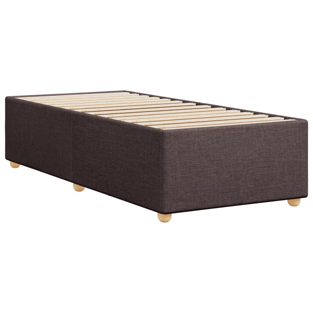 Cadre de lit Marron foncé 90x190 cm Tissu Lits & cadres de lit vidaXL   