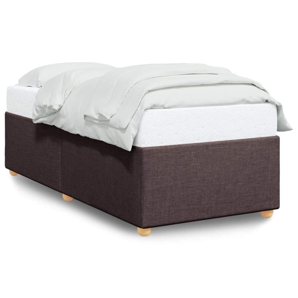 Cadre de lit Marron foncé 90x190 cm Tissu Lits & cadres de lit vidaXL   