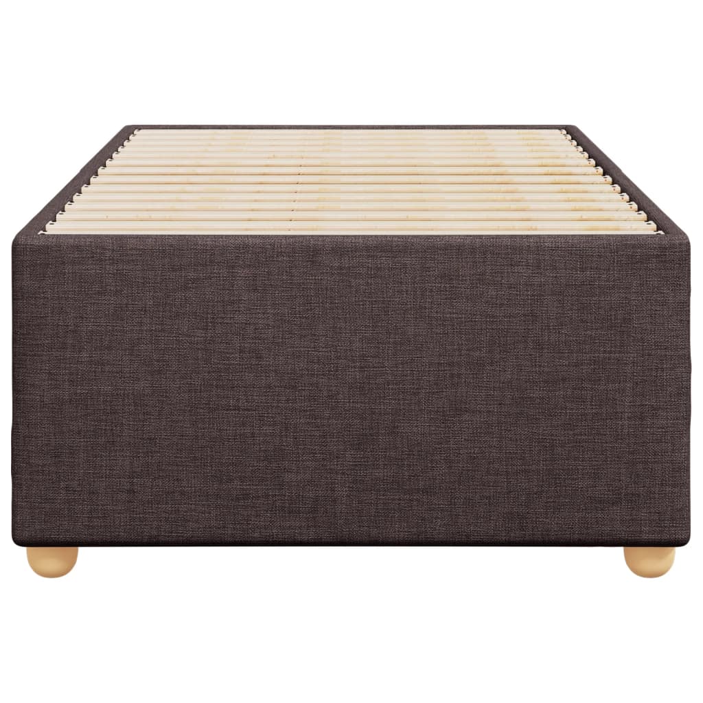 Cadre de lit Marron foncé 90x200 cm Tissu Lits & cadres de lit vidaXL   