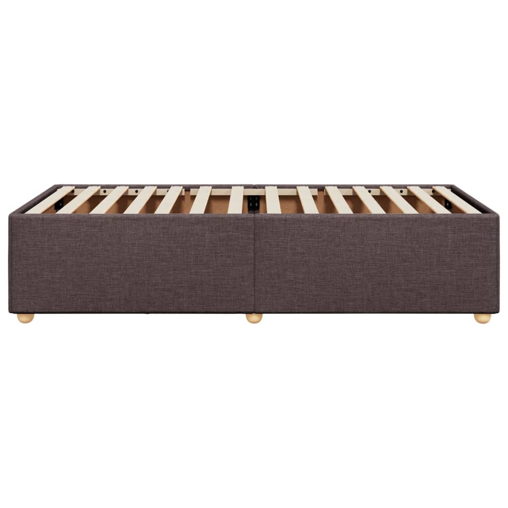 Cadre de lit Marron foncé 90x200 cm Tissu Lits & cadres de lit vidaXL   