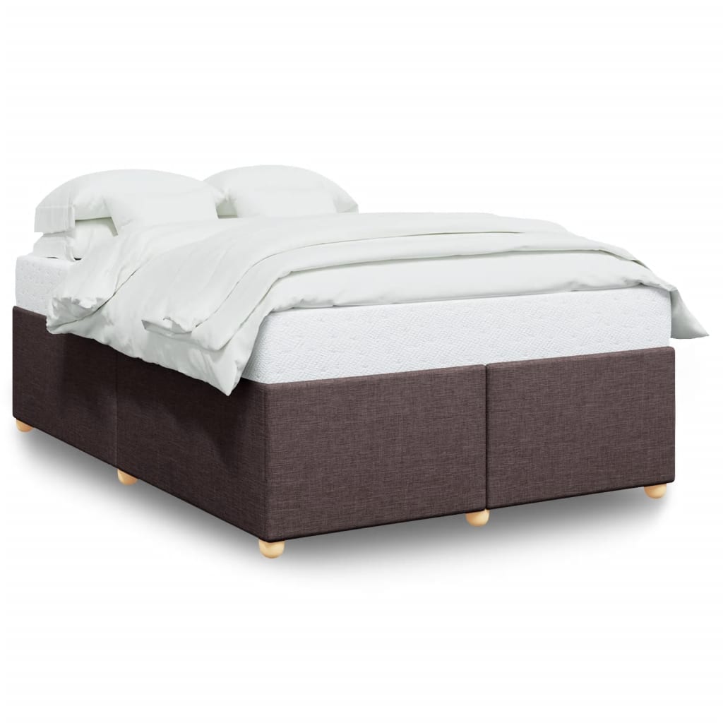 Cadre de lit sans matelas marron foncé 140x200 cm tissu Lits & cadres de lit vidaXL   