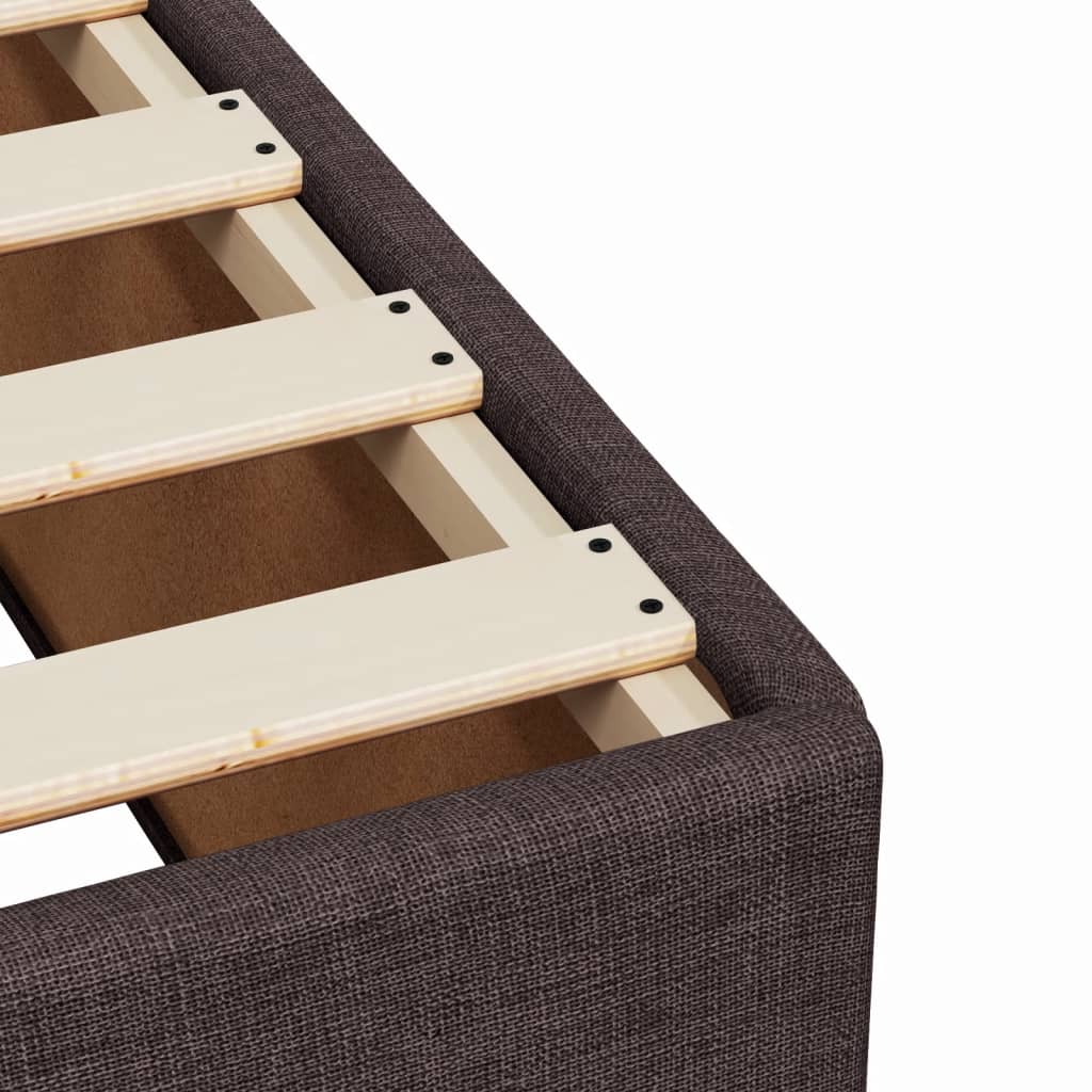 Cadre de lit sans matelas marron foncé 140x200 cm tissu Lits & cadres de lit vidaXL   