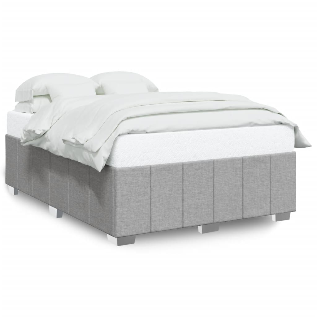 Cadre de lit sans matelas gris clair 160x200 cm tissu Lits & cadres de lit vidaXL   