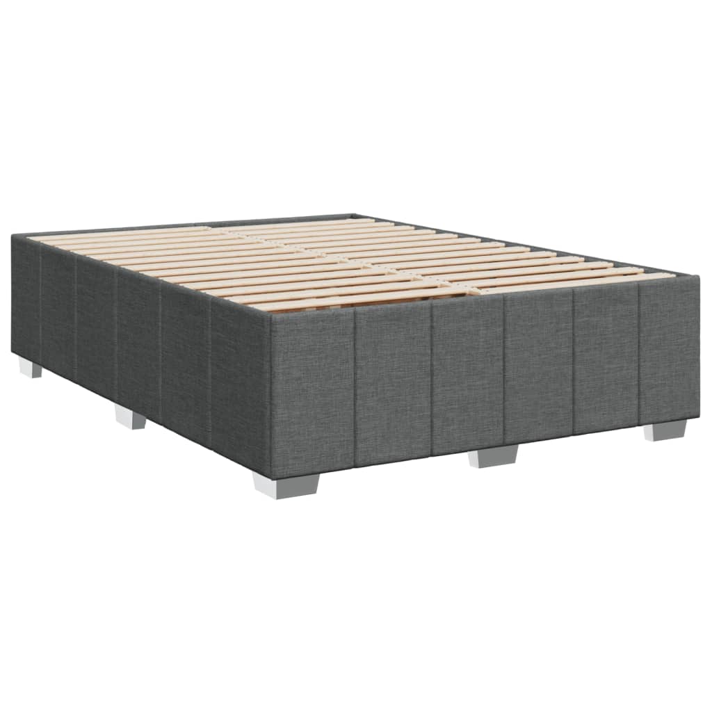 Cadre de lit sans matelas gris foncé 160x200 cm tissu Lits & cadres de lit vidaXL   