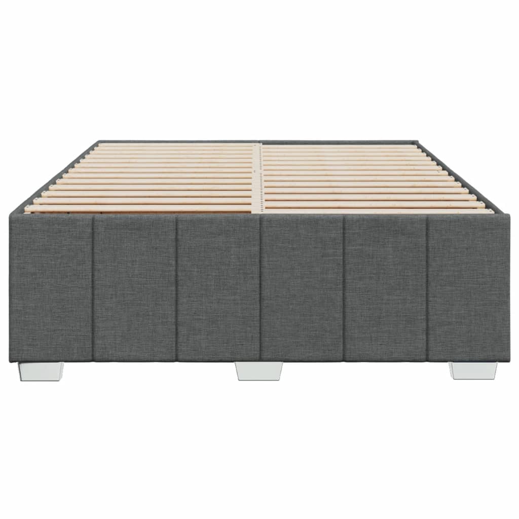 Cadre de lit sans matelas gris foncé 160x200 cm tissu Lits & cadres de lit vidaXL   