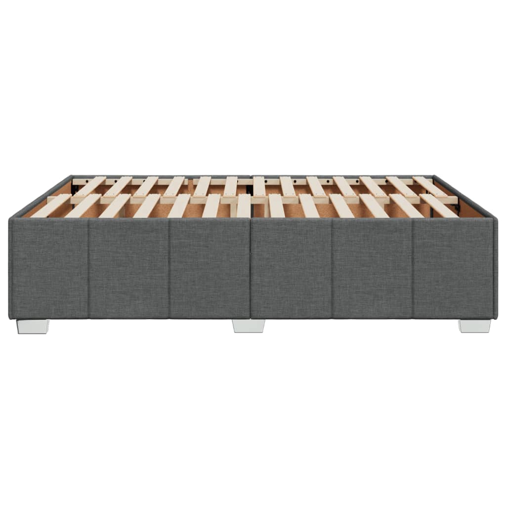 Cadre de lit sans matelas gris foncé 160x200 cm tissu Lits & cadres de lit vidaXL   