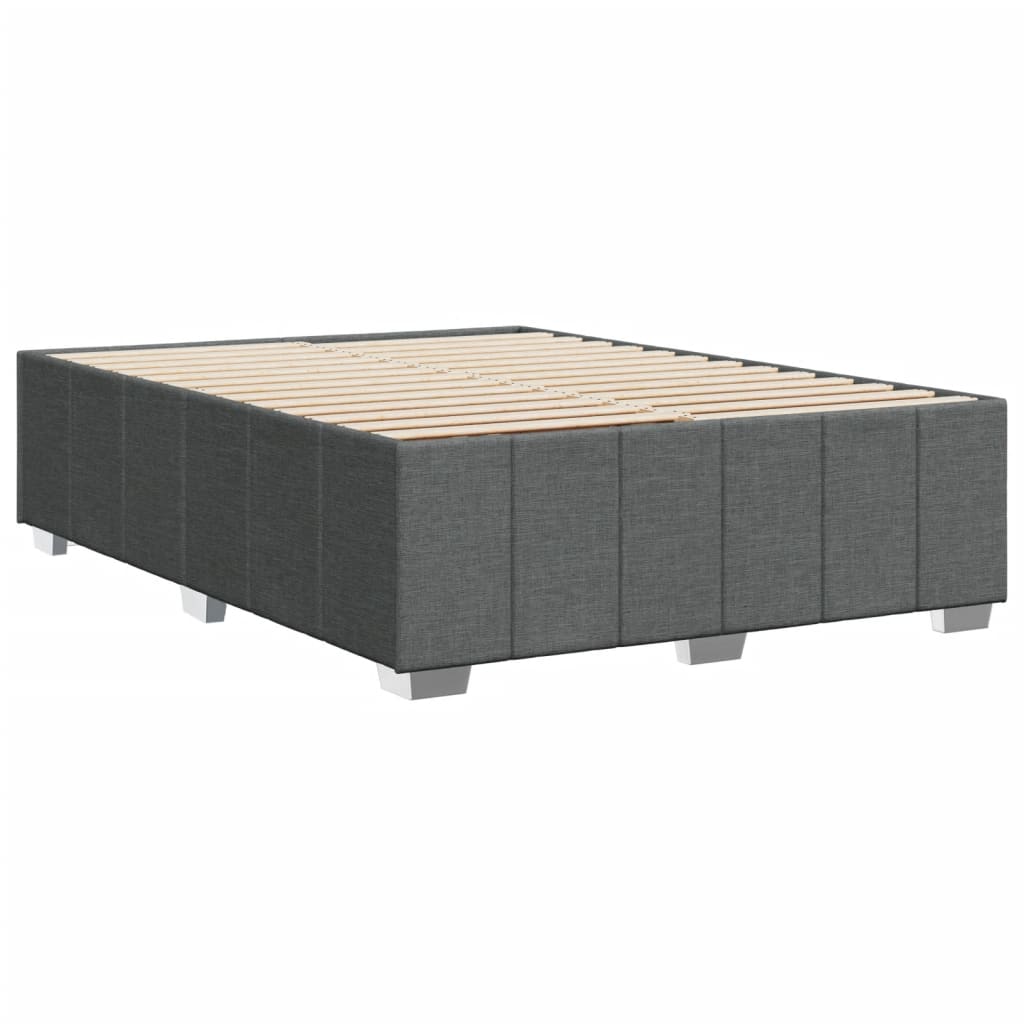 Cadre de lit sans matelas gris foncé 160x200 cm tissu Lits & cadres de lit vidaXL   