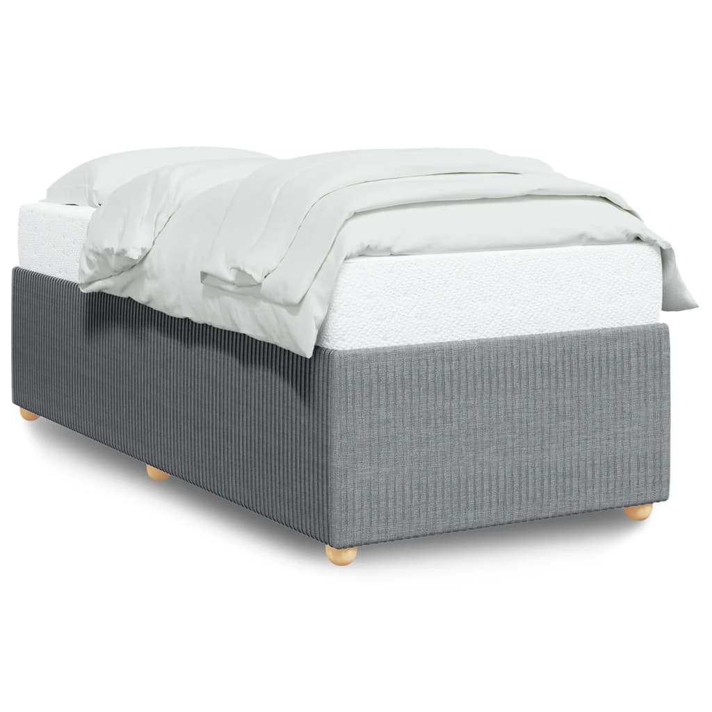 Cadre de lit Gris clair 90x190 cm Tissu Lits & cadres de lit vidaXL   