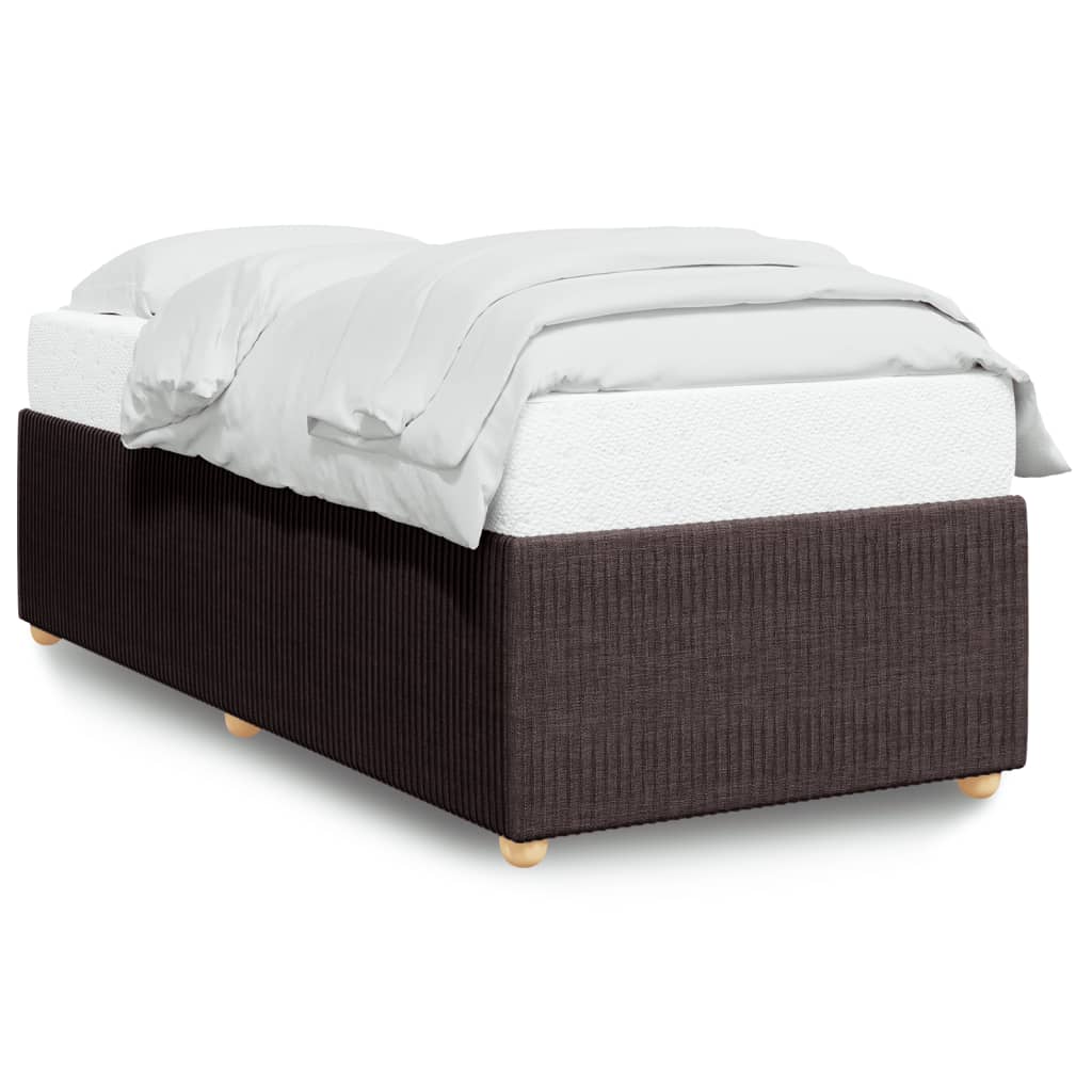 Cadre de lit Marron foncé 90x200 cm Tissu Lits & cadres de lit vidaXL   