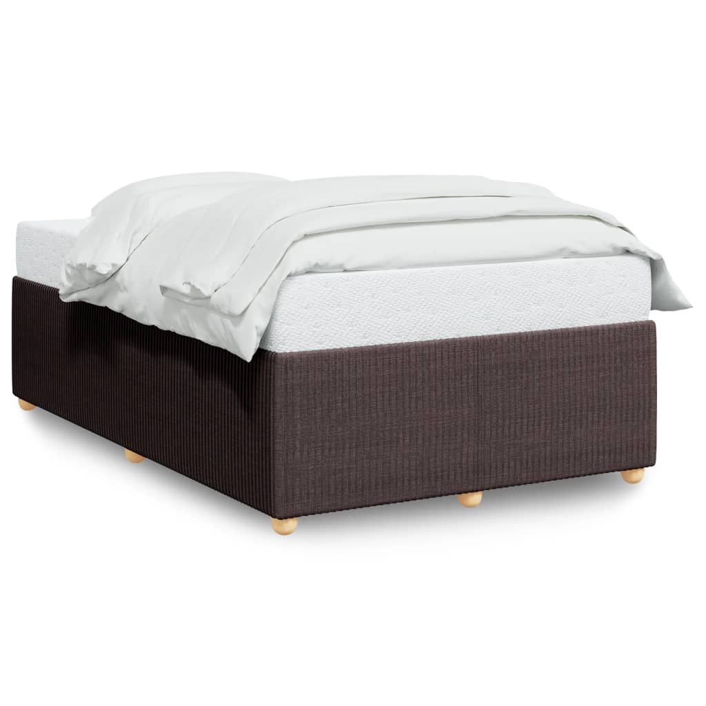 Cadre de lit marron foncé 120x190 cm tissu Lits & cadres de lit vidaXL   