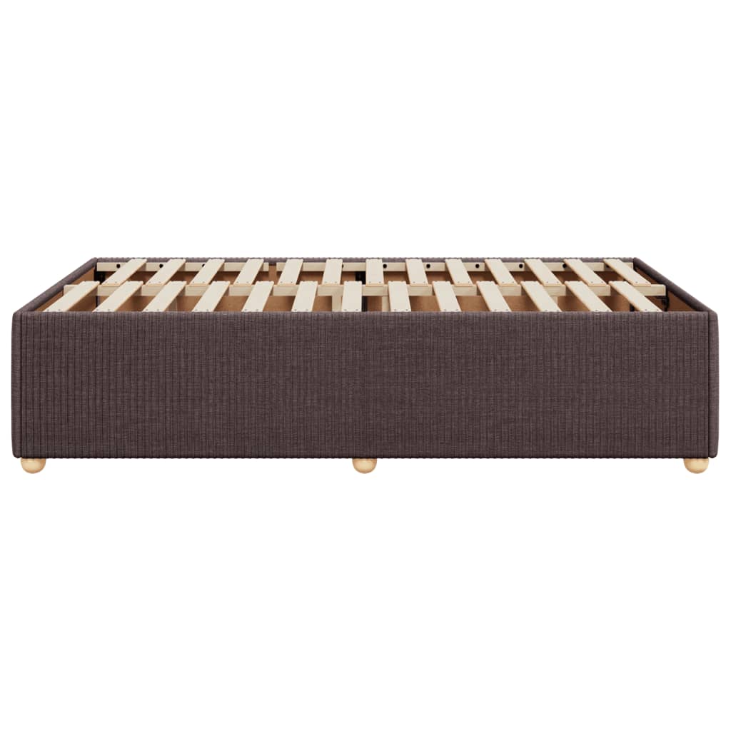 Cadre de lit marron foncé 120x190 cm tissu Lits & cadres de lit vidaXL   