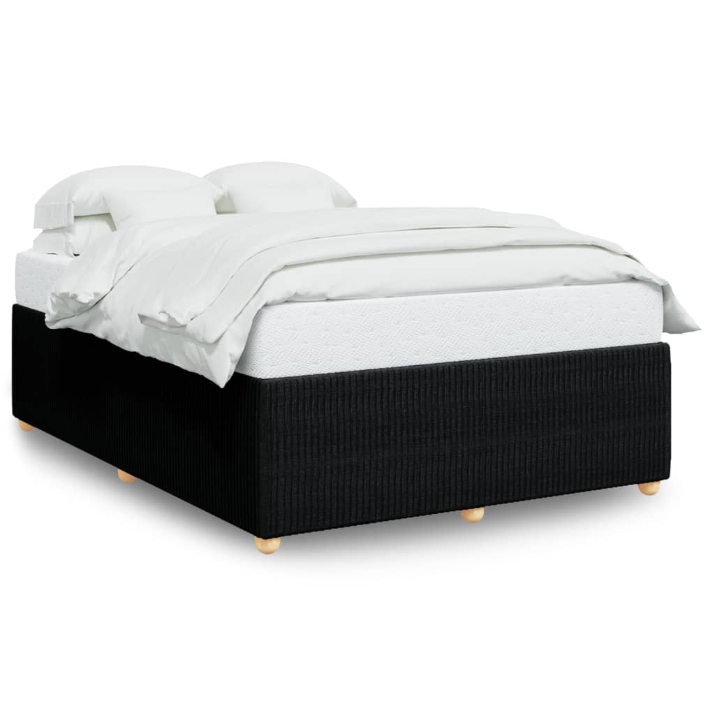 Cadre de lit sans matelas noir 140x190 cm tissu Lits & cadres de lit vidaXL   