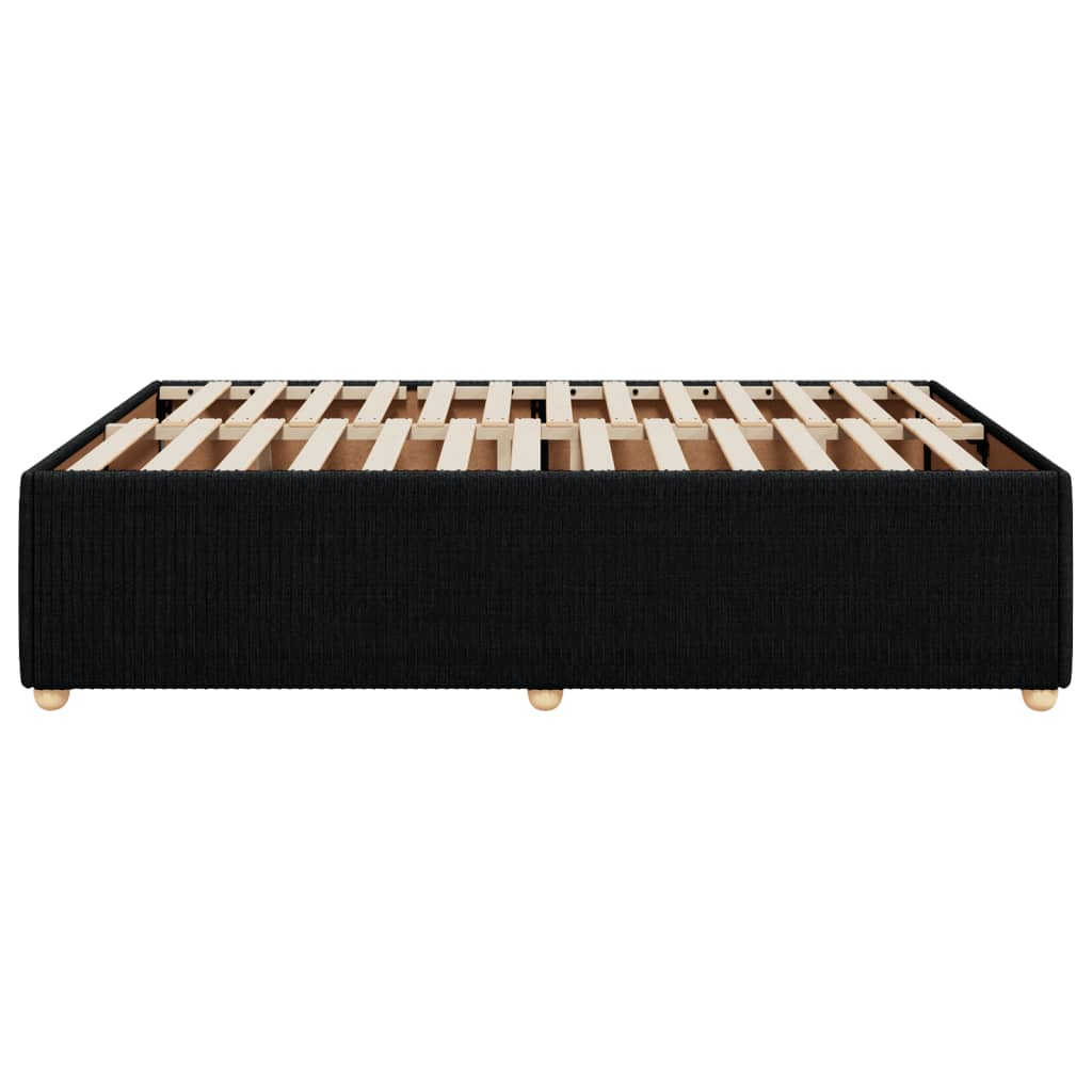 Cadre de lit sans matelas noir 140x190 cm tissu Lits & cadres de lit vidaXL   