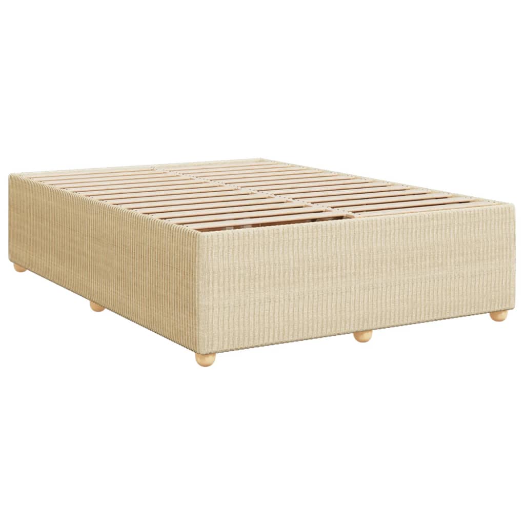 Cadre de lit sans matelas crème 140x200 cm tissu Lits & cadres de lit vidaXL   