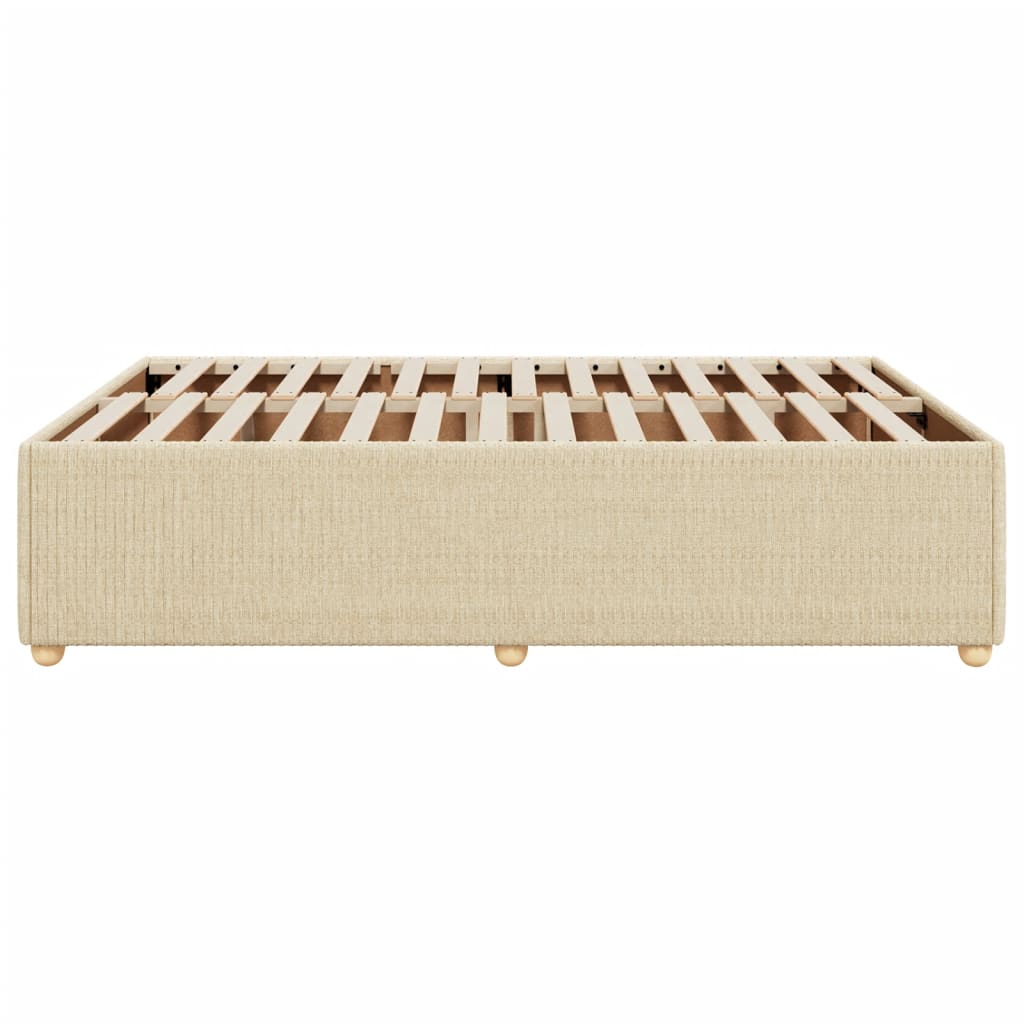 Cadre de lit sans matelas crème 140x200 cm tissu Lits & cadres de lit vidaXL   