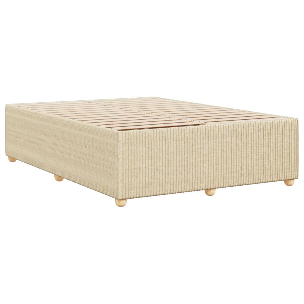 Cadre de lit sans matelas crème 140x200 cm tissu Lits & cadres de lit vidaXL   