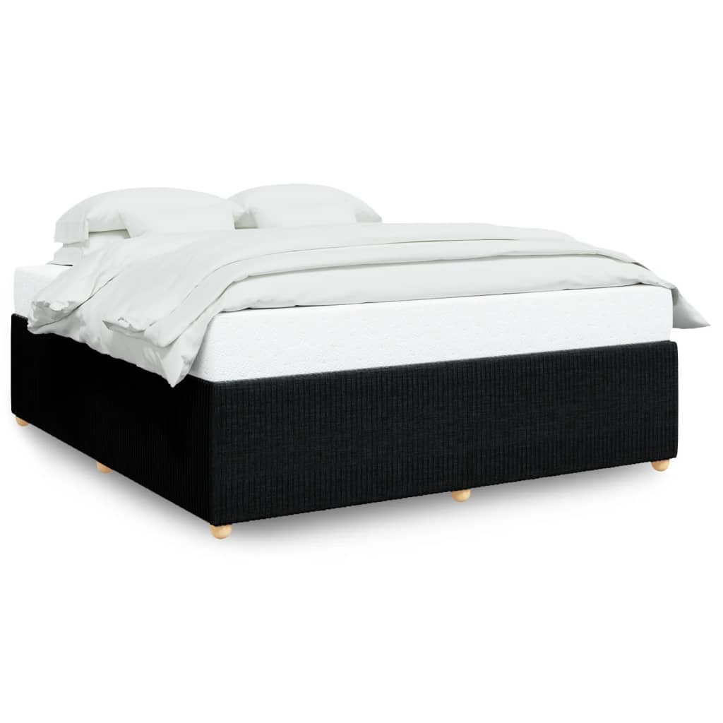 Cadre de lit sans matelas noir 180x200 cm tissu Lits & cadres de lit vidaXL   