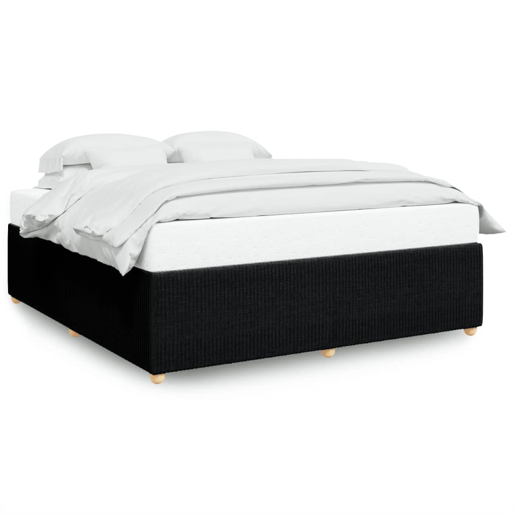 Cadre de lit sans matelas noir 200x200 cm tissu Lits & cadres de lit vidaXL   