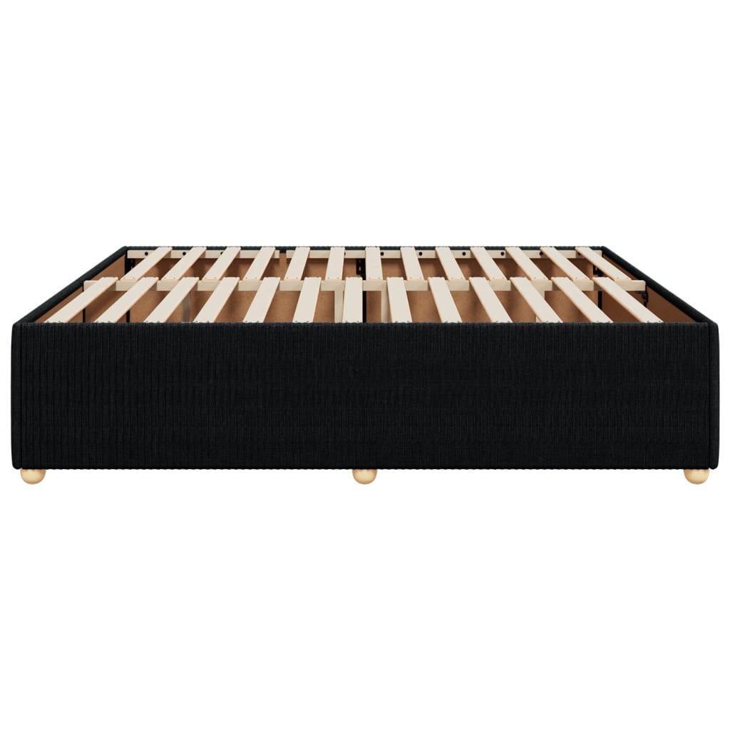 Cadre de lit sans matelas noir 200x200 cm tissu Lits & cadres de lit vidaXL   