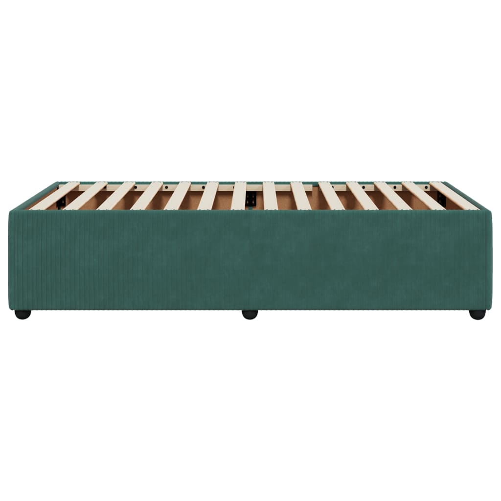 Cadre de lit Vert foncé 100x200 cm Velours Lits & cadres de lit vidaXL   