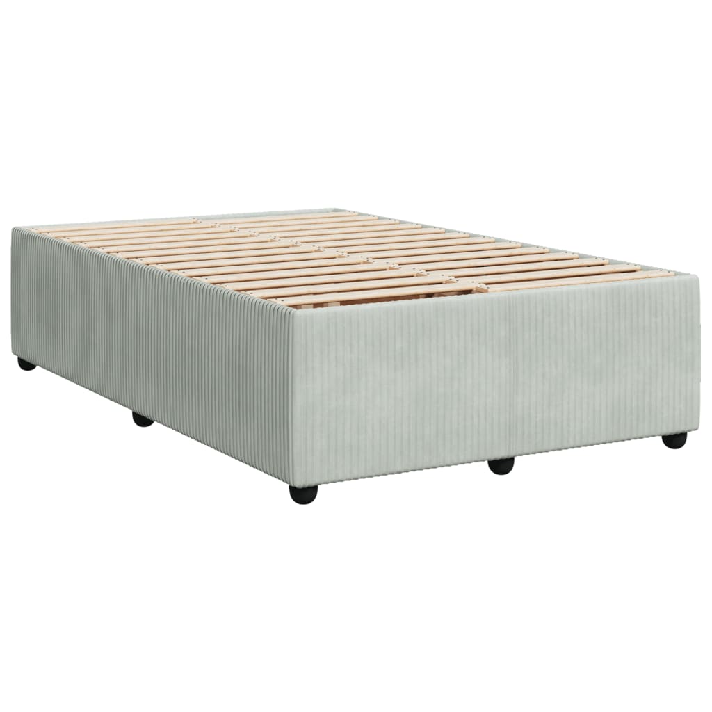 Cadre de lit gris clair 120x190 cm velours Lits & cadres de lit vidaXL   