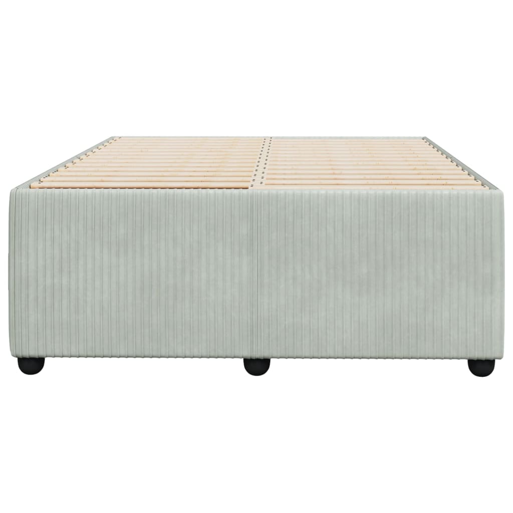 Cadre de lit gris clair 120x190 cm velours Lits & cadres de lit vidaXL   