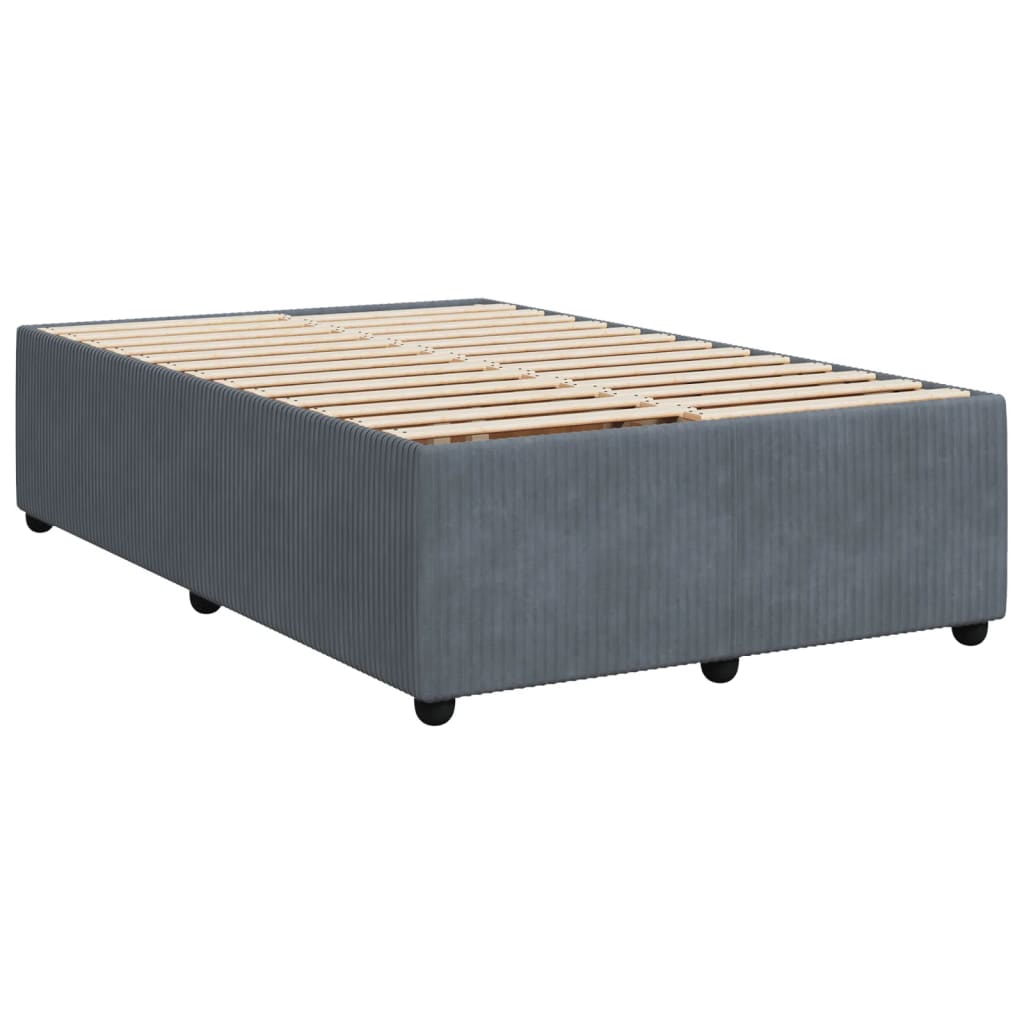 Cadre de lit gris foncé 120x190 cm velours Lits & cadres de lit vidaXL   