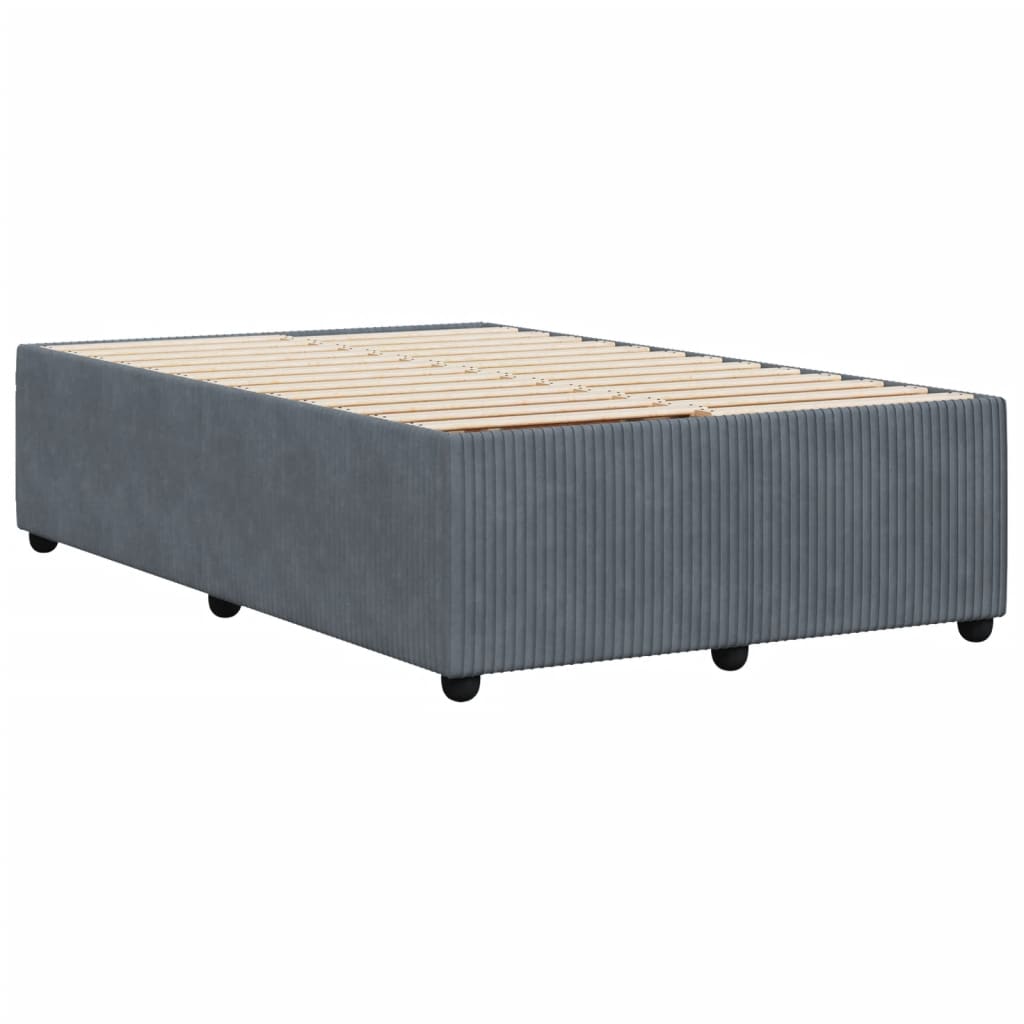 Cadre de lit gris foncé 120x190 cm velours Lits & cadres de lit vidaXL   