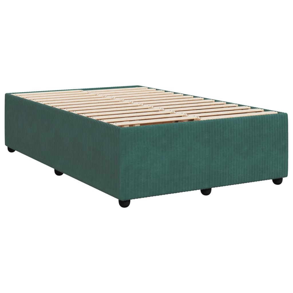 Cadre de lit Vert foncé 120x200 cm Velours Lits & cadres de lit vidaXL   