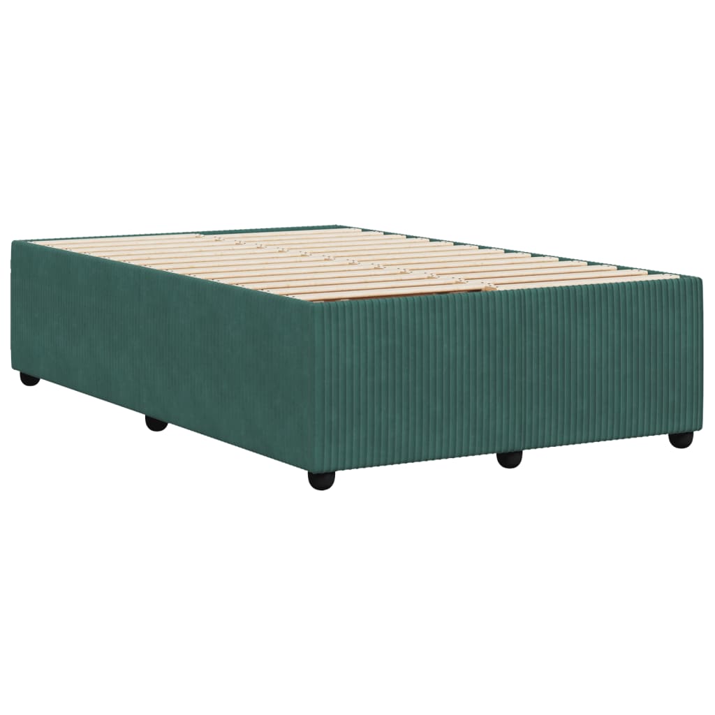 Cadre de lit Vert foncé 120x200 cm Velours Lits & cadres de lit vidaXL   