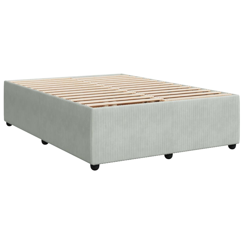 Cadre de lit Gris clair 140x190 cm Velours Lits & cadres de lit vidaXL   