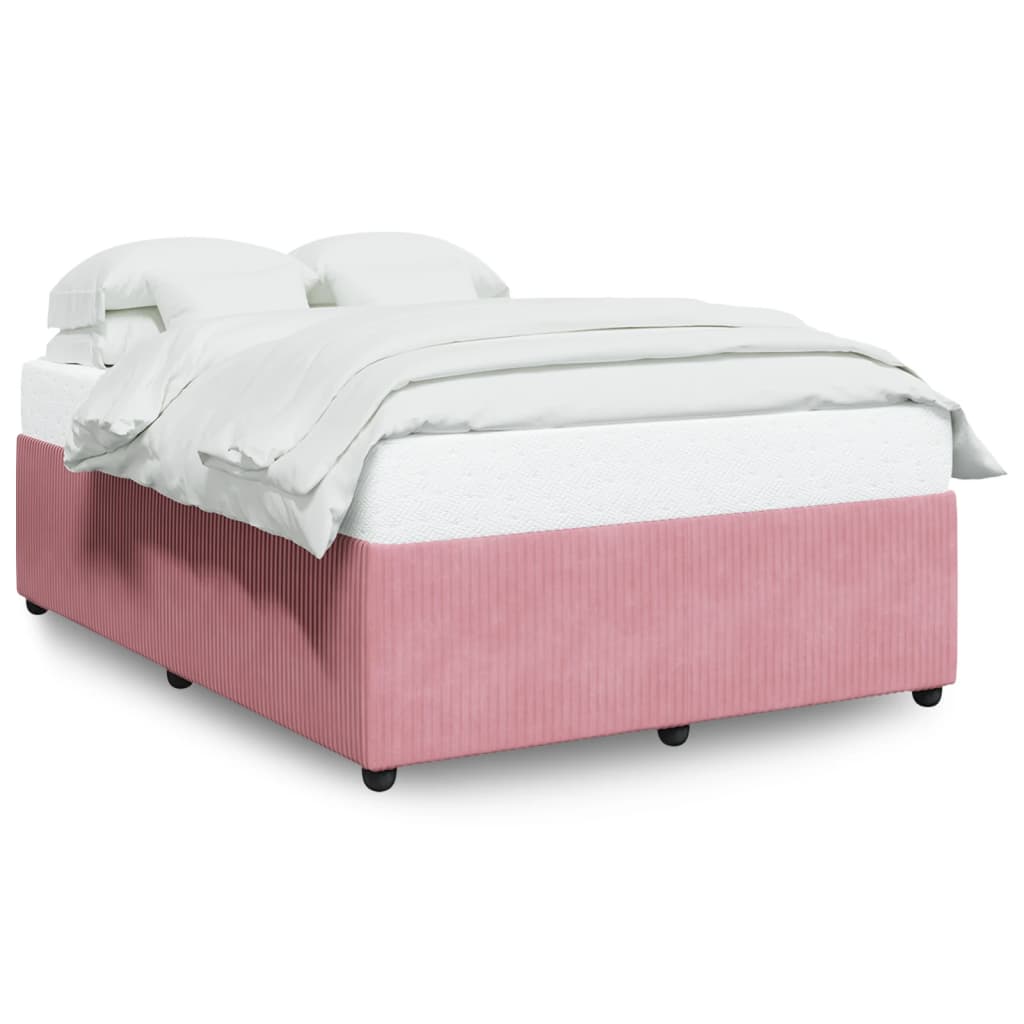 Cadre de lit Rose 140x190 cm Velours Lits & cadres de lit vidaXL   