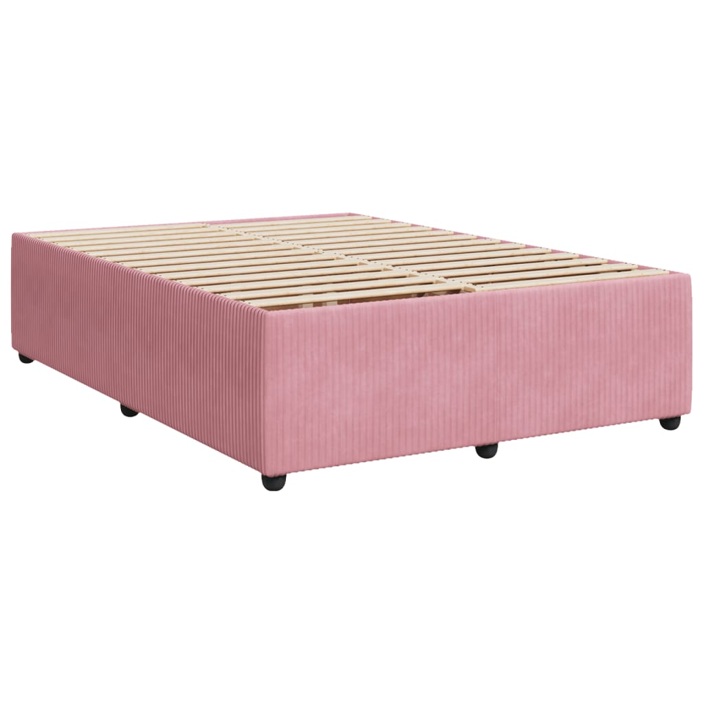 Cadre de lit Rose 140x190 cm Velours Lits & cadres de lit vidaXL   