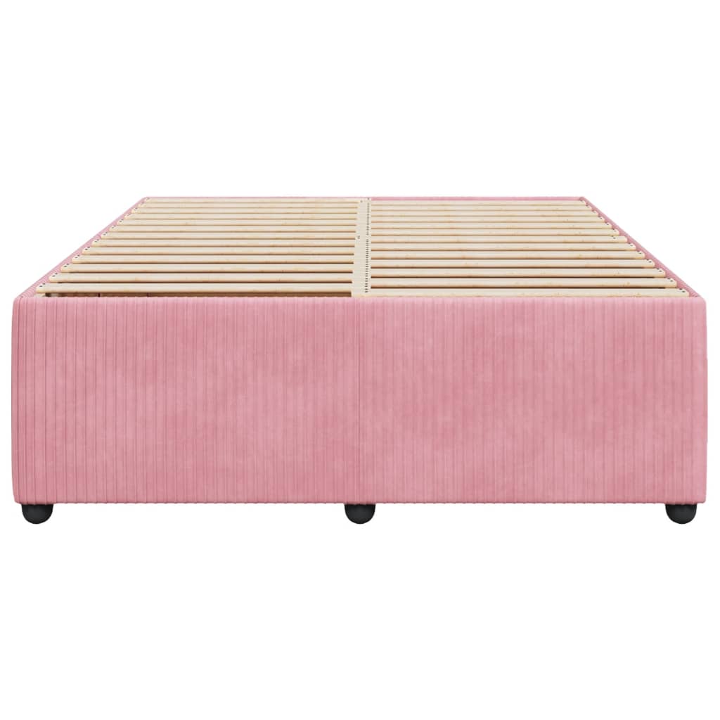 Cadre de lit Rose 140x190 cm Velours Lits & cadres de lit vidaXL   