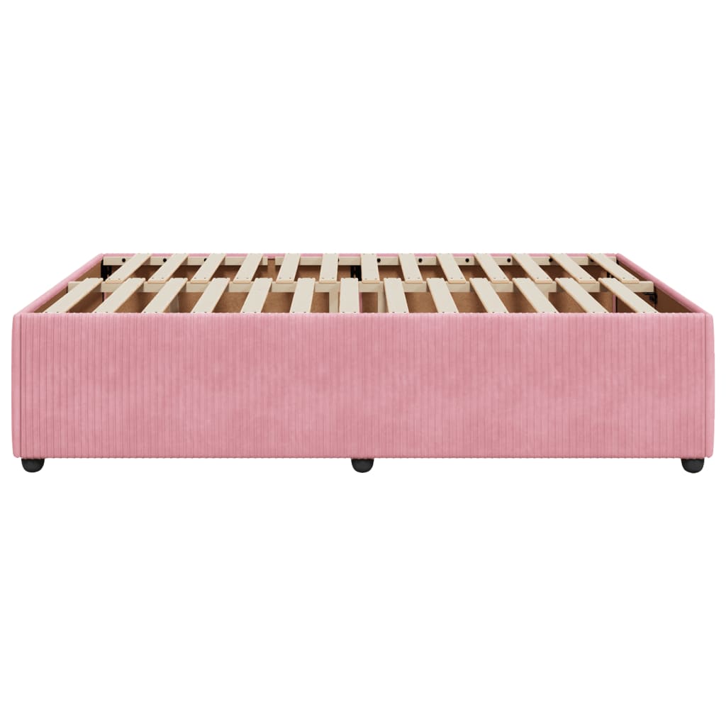 Cadre de lit Rose 140x190 cm Velours Lits & cadres de lit vidaXL   