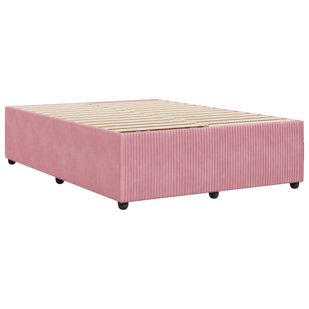 Cadre de lit Rose 140x190 cm Velours Lits & cadres de lit vidaXL   