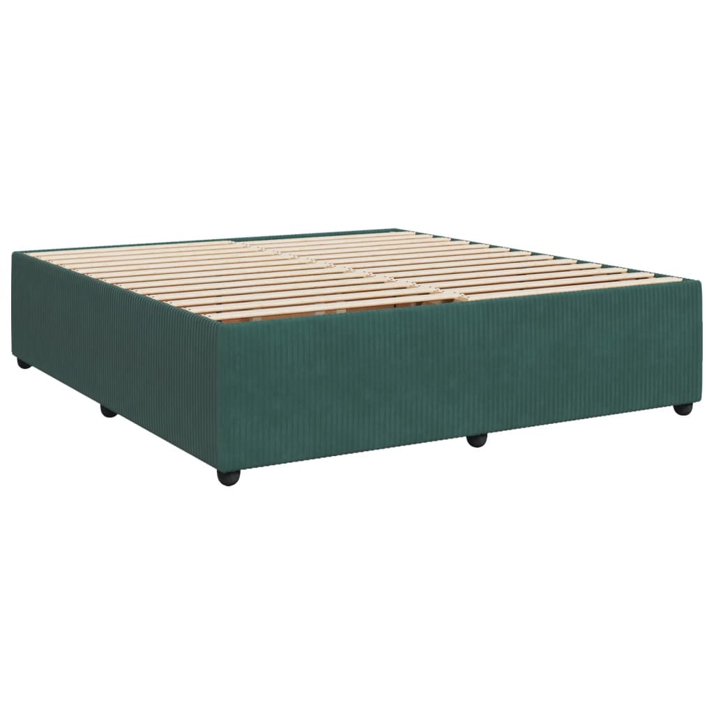 Cadre de lit Vert foncé 180x200 cm Velours Lits & cadres de lit vidaXL   