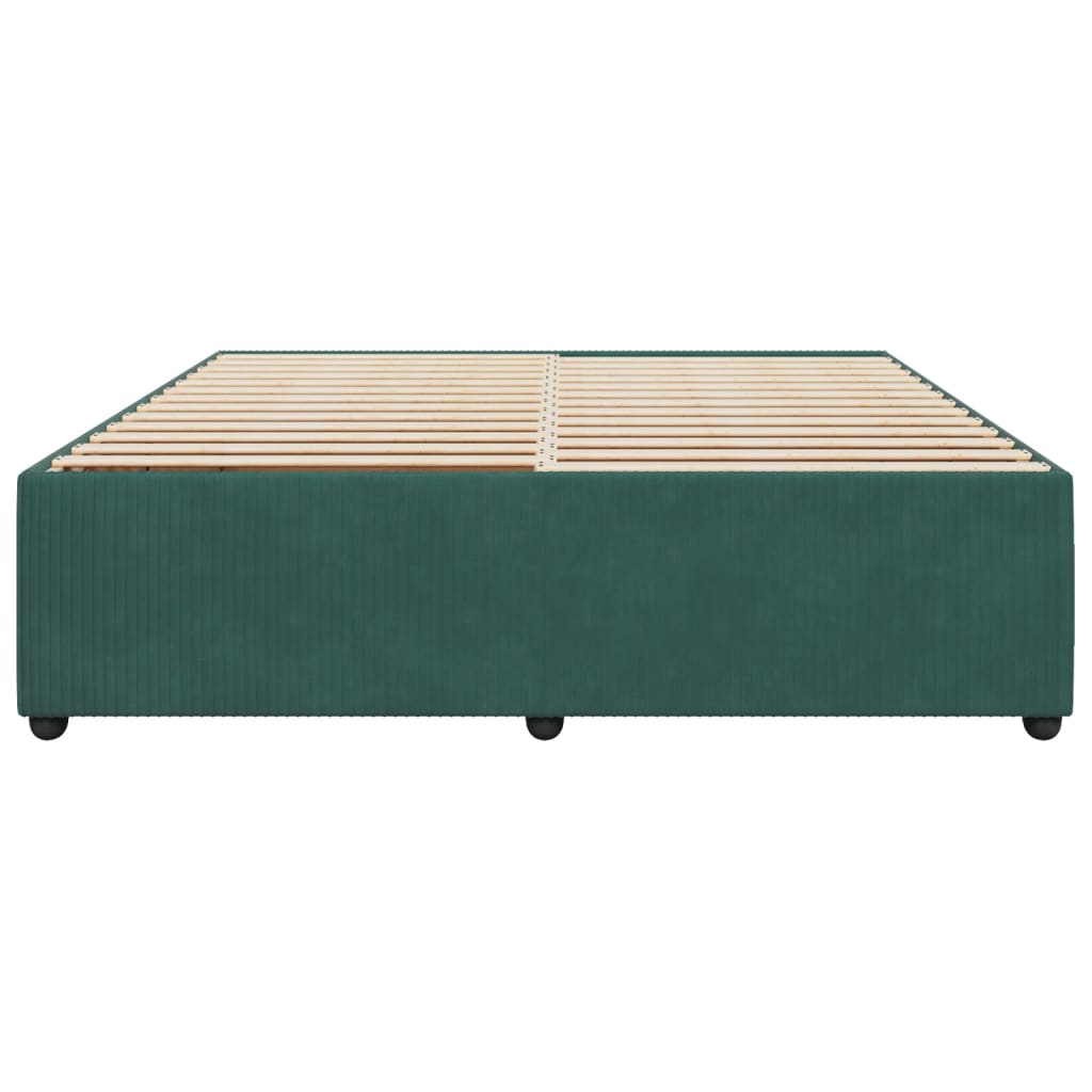 Cadre de lit Vert foncé 180x200 cm Velours Lits & cadres de lit vidaXL   