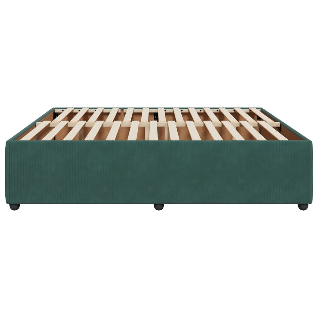 Cadre de lit Vert foncé 180x200 cm Velours Lits & cadres de lit vidaXL   