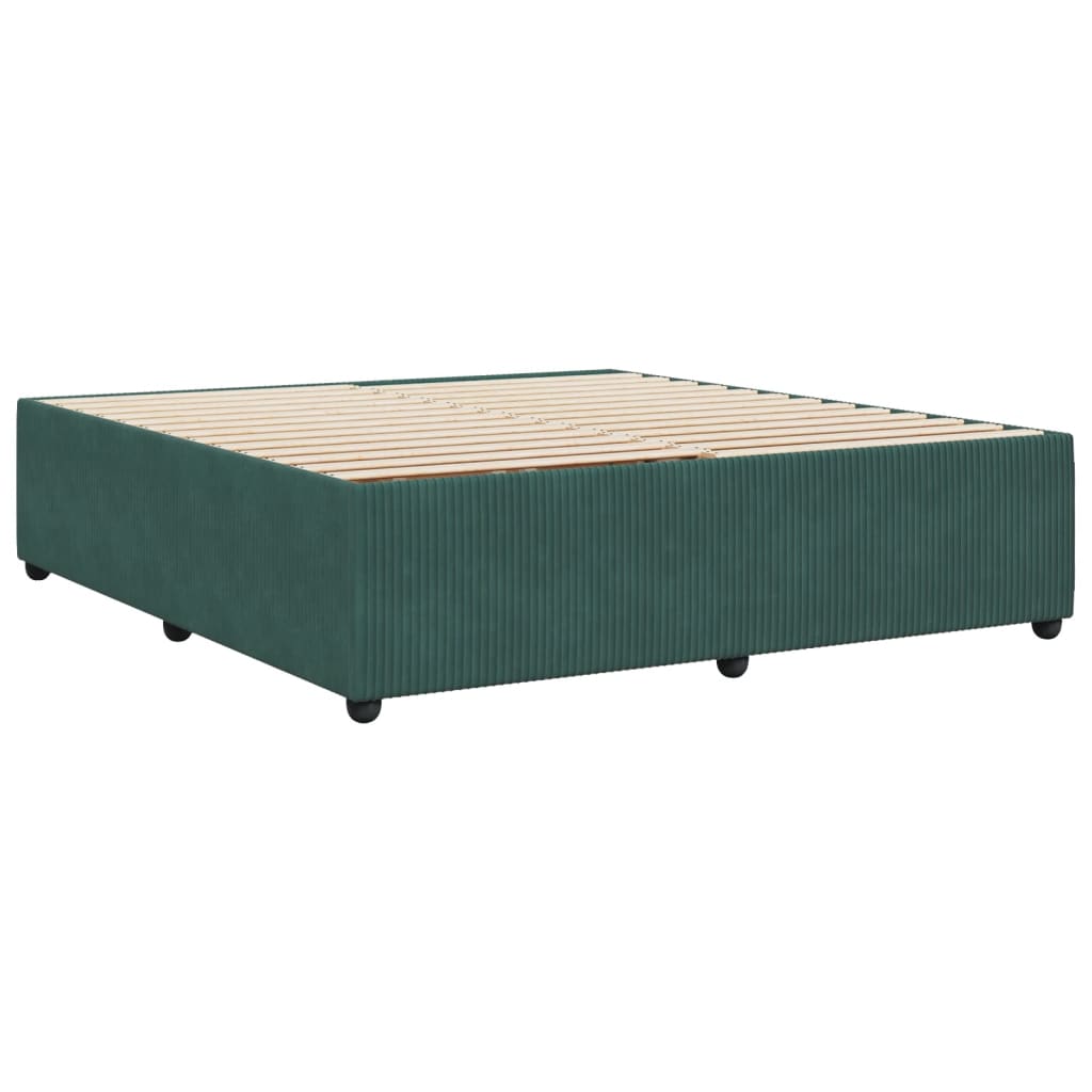 Cadre de lit Vert foncé 180x200 cm Velours Lits & cadres de lit vidaXL   