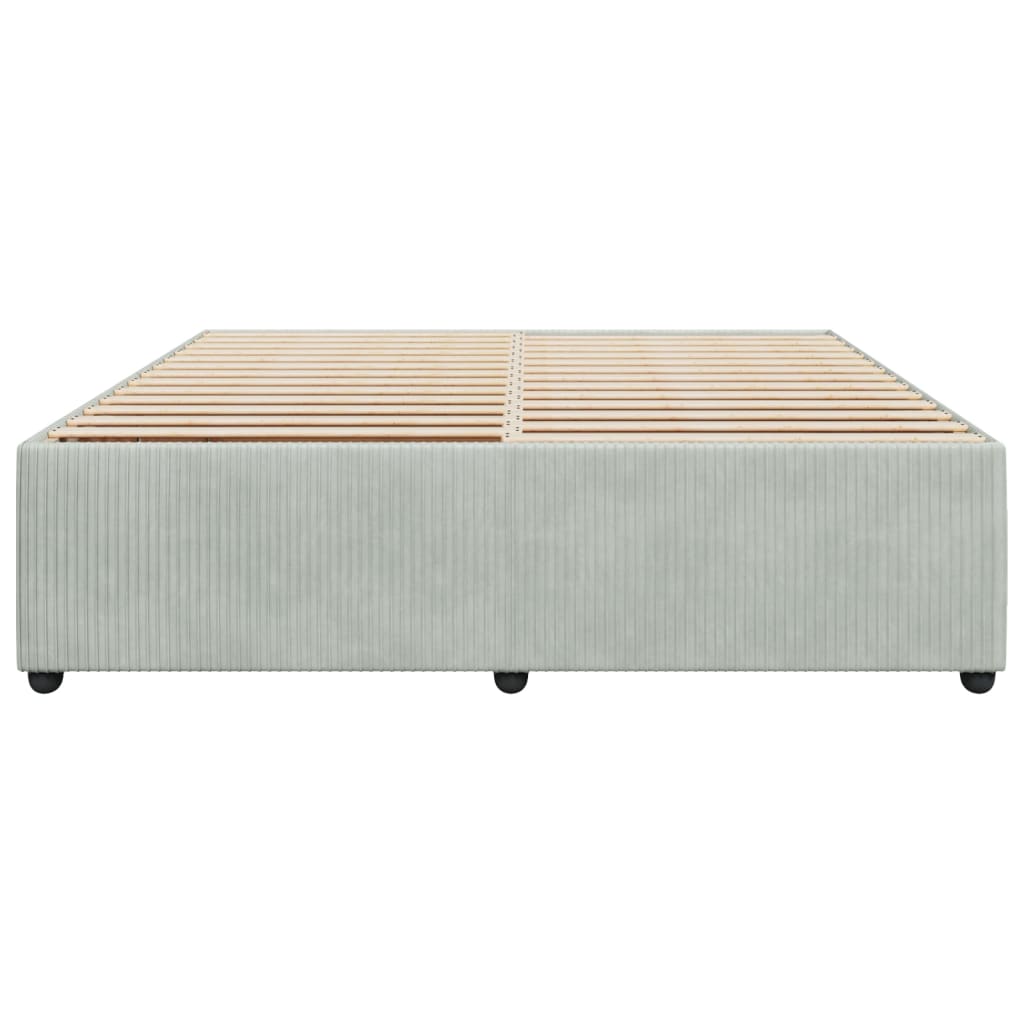 Cadre de lit Gris clair 200x200 cm Velours Lits & cadres de lit vidaXL   