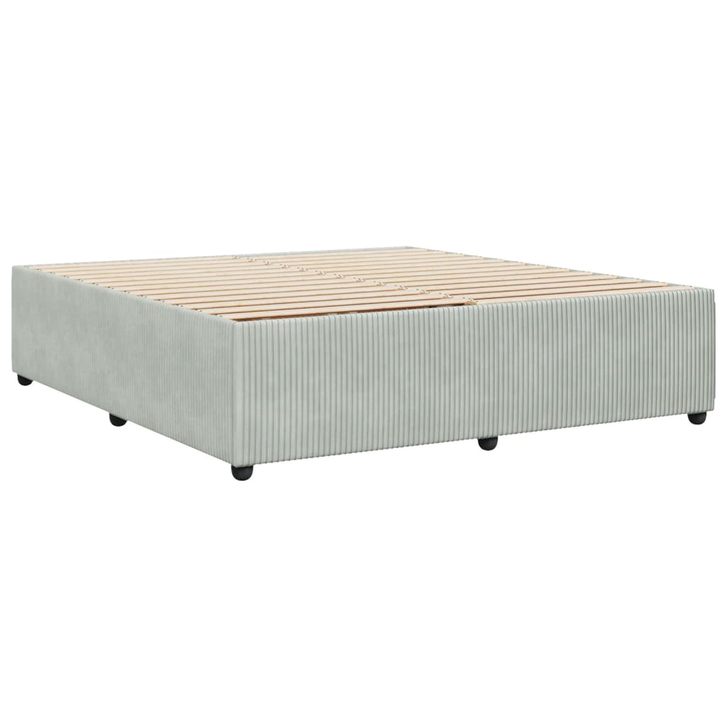 Cadre de lit Gris clair 200x200 cm Velours Lits & cadres de lit vidaXL   