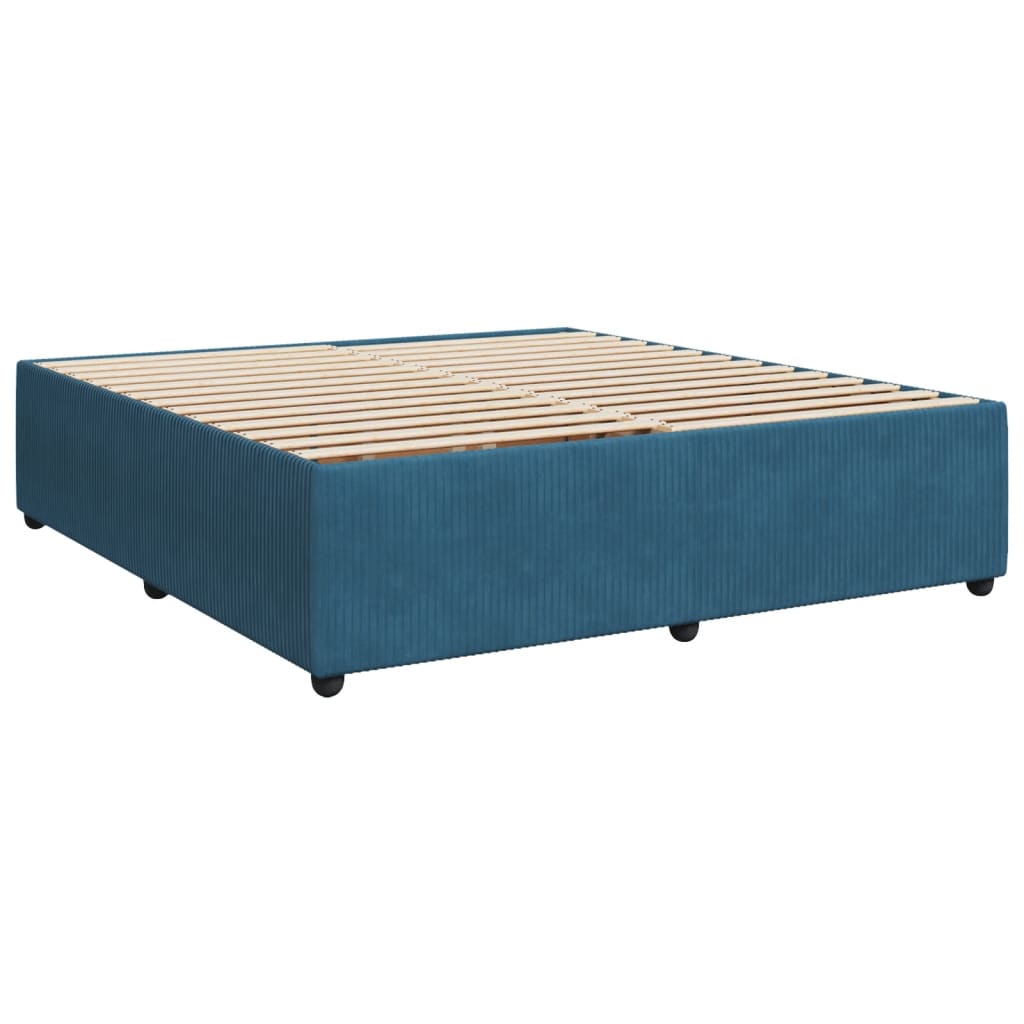 Cadre de lit bleu 200x200 cm velours Lits & cadres de lit vidaXL   