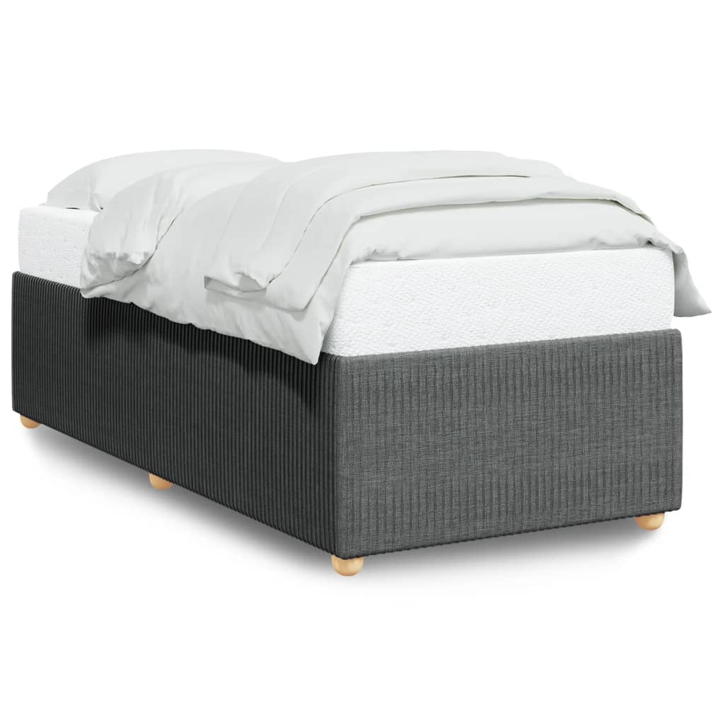 Cadre de lit gris foncé simple tissu Lits & cadres de lit vidaXL   