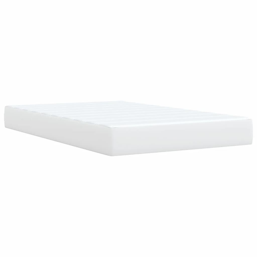 Sommier à lattes de lit avec matelas blanc 120x190cm similicuir Lits & cadres de lit vidaXL   